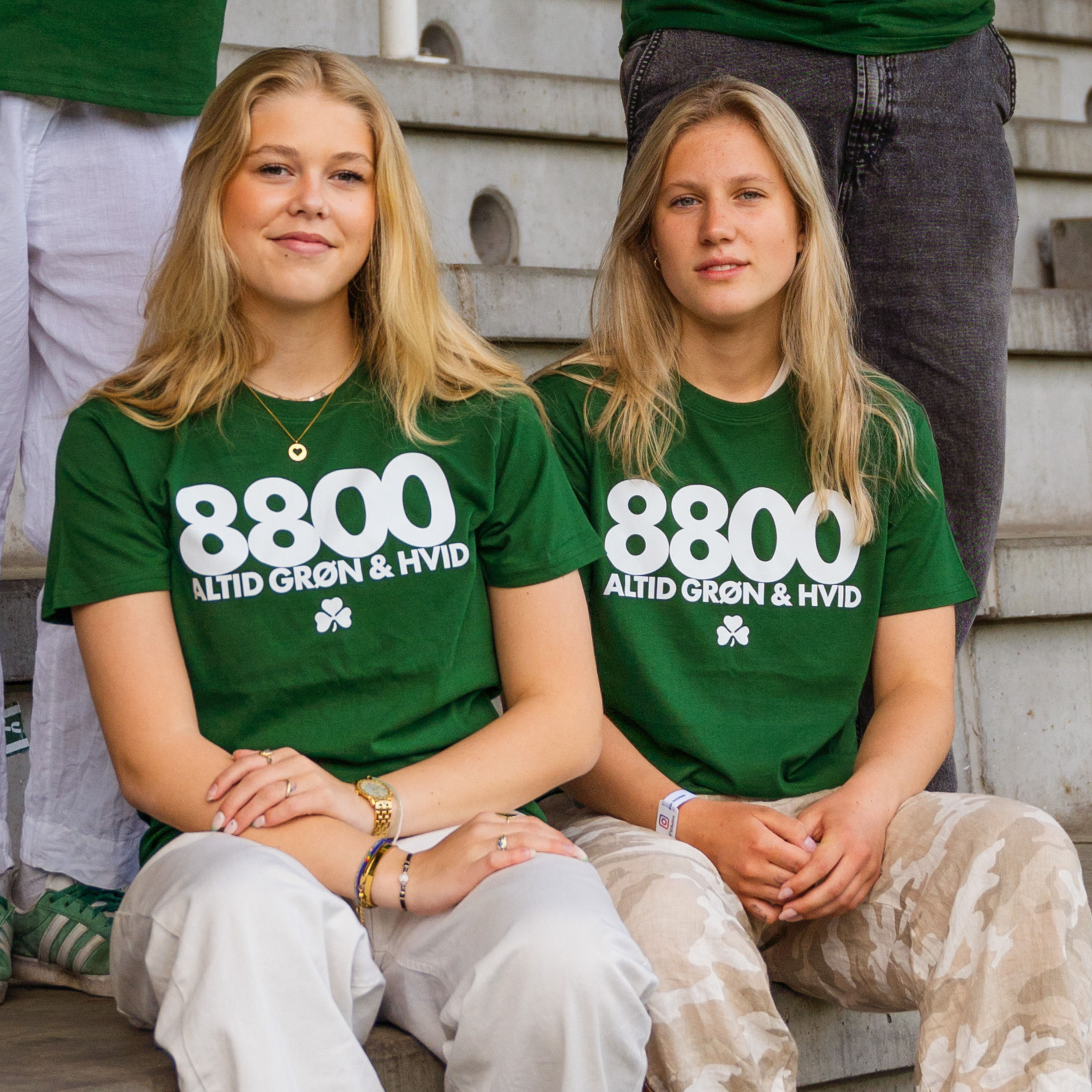 8800 Altid Grøn & Hvid Tee Børn