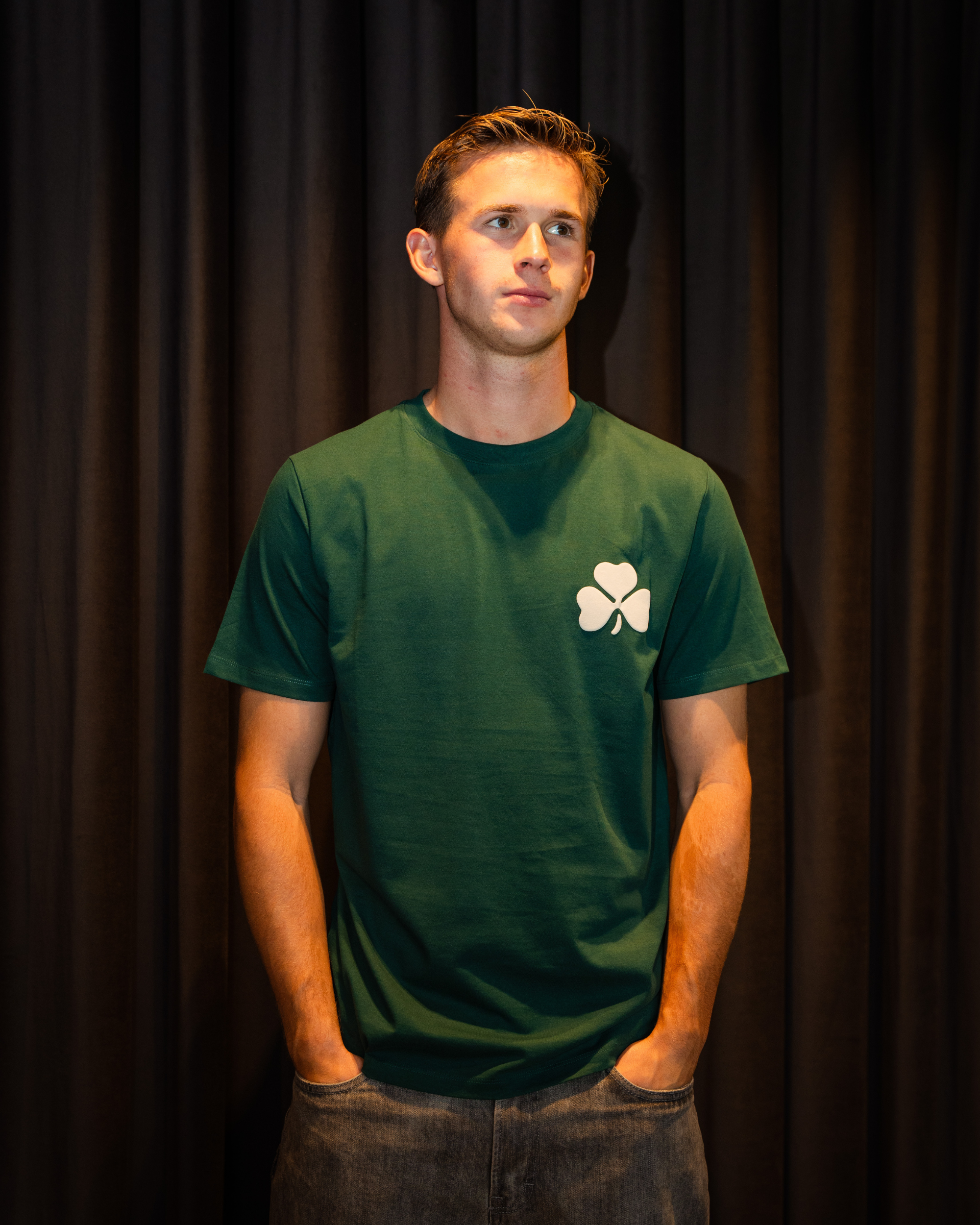 T-shirt med Kløver - Grøn
