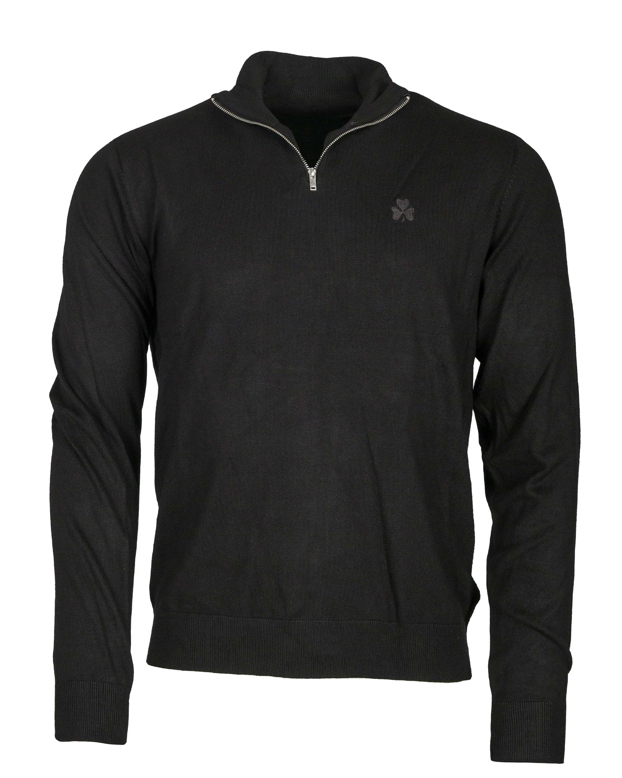 Kløver Half Zip Strik Sort