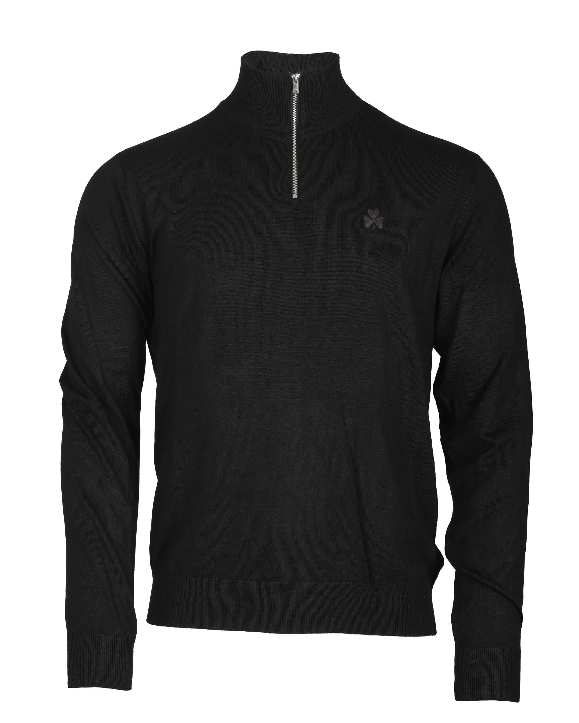 Kløver Half Zip Strik Sort