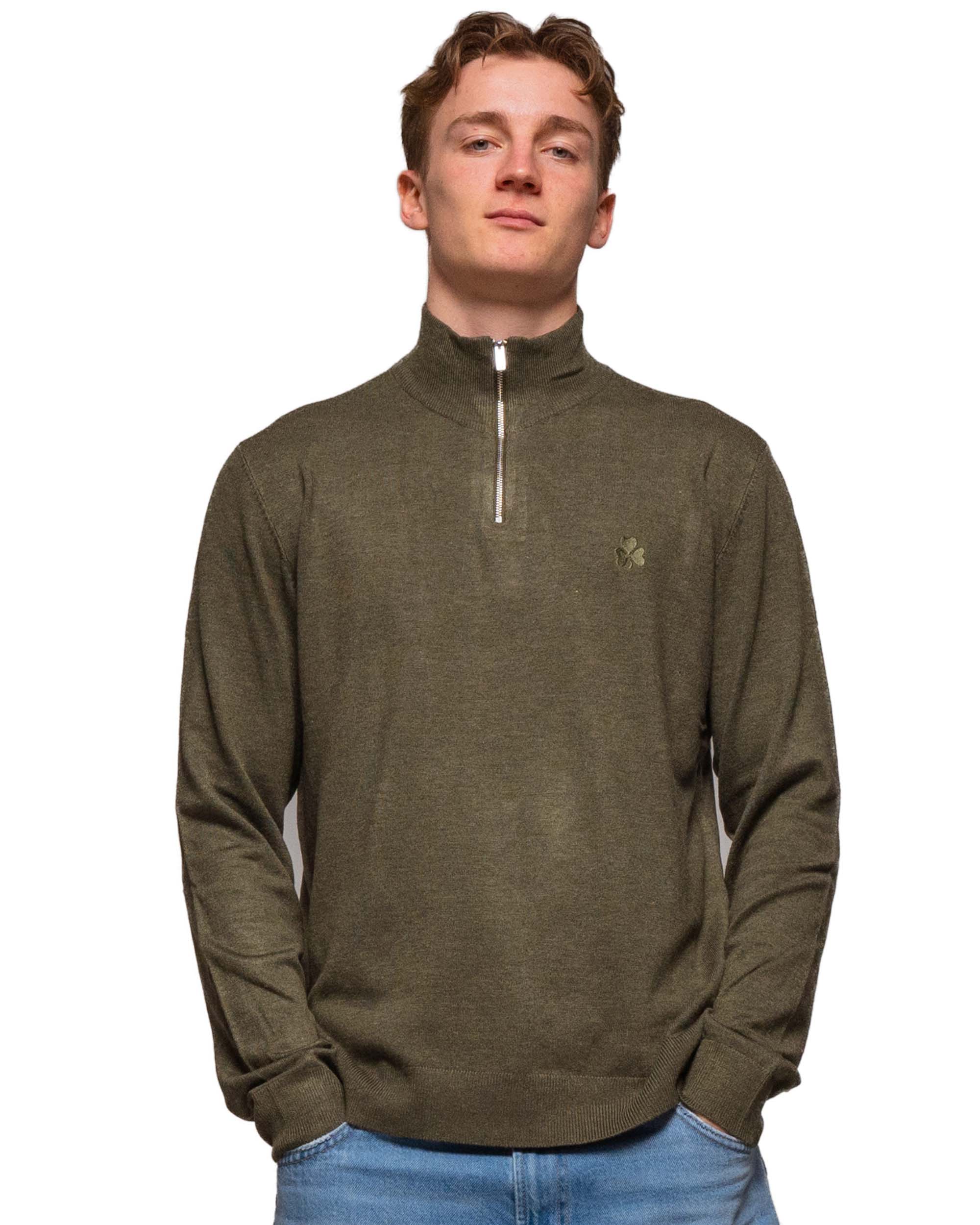 Kløver Half Zip Strik Grøn